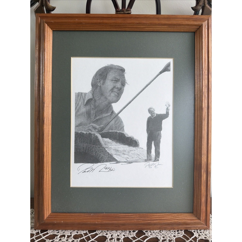 Arnold Palmer Limited Pencil‎ Sketch 460/500 By Donald Maass Framed